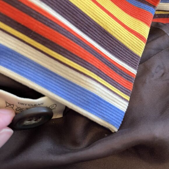 The Hippie Shake Velvet Jacket Size 22 UK (fits 18 US) Striped Boho Funky Chic - Picture 7 of 9